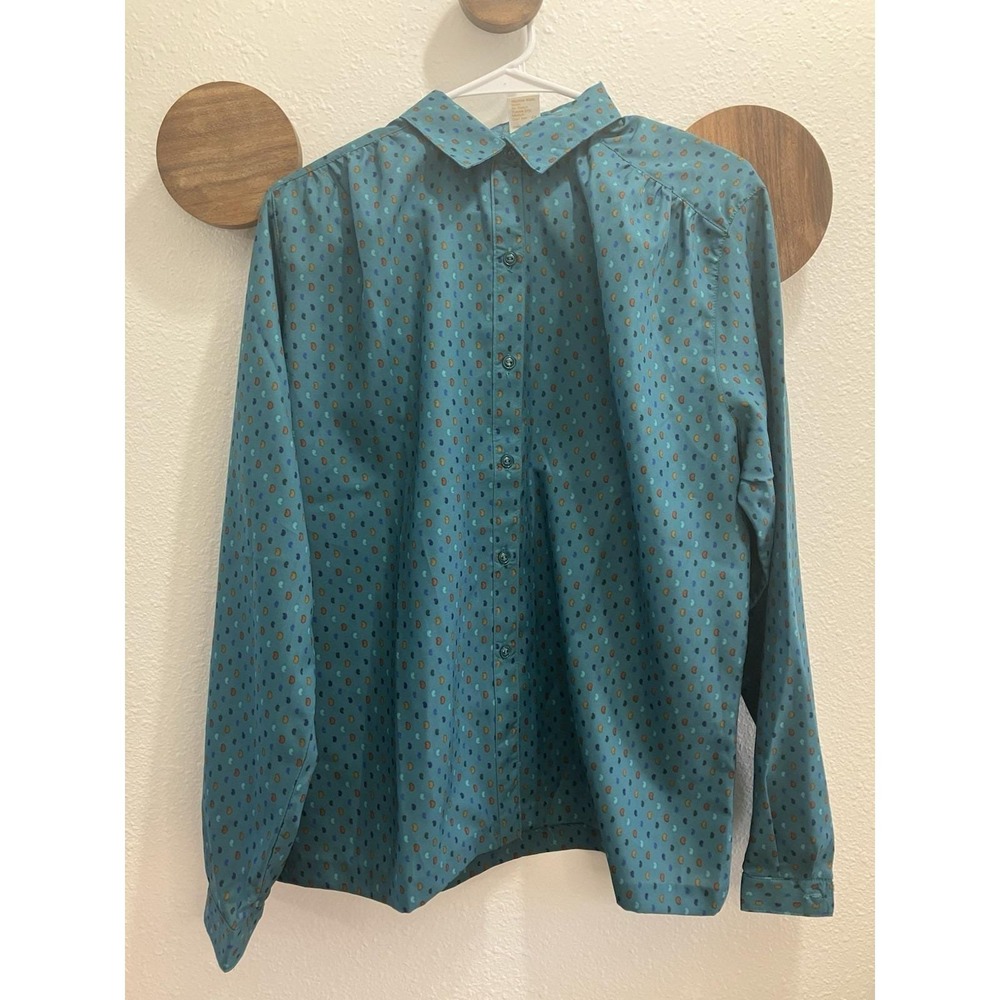 Vintage‎ 70s Jantzen Women's Long Sleeve Button Up Disco Hippy Geometric Size 18